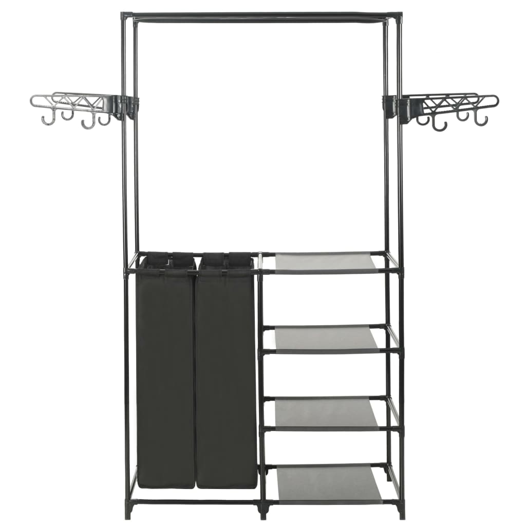 Clothes Rack Steel and Non-woven Fabric 87x44x158 cm Black