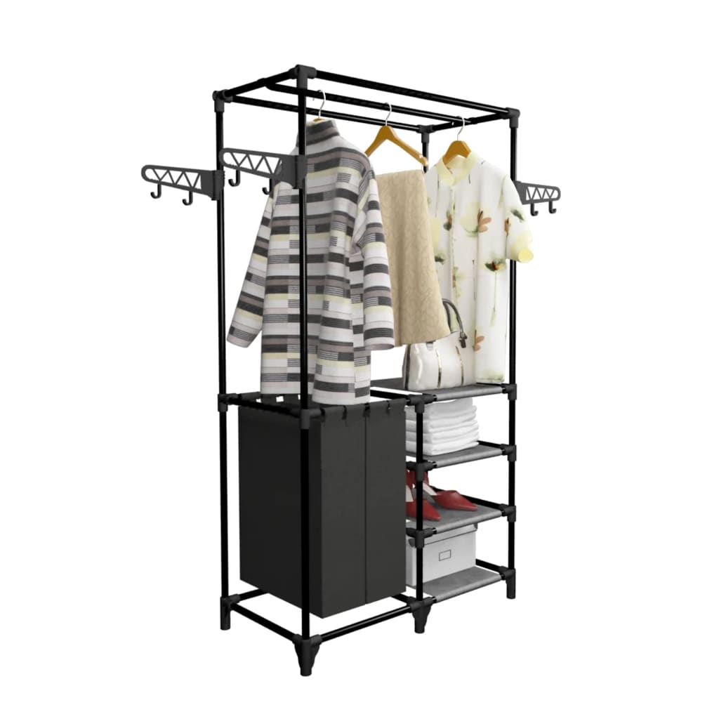 Clothes Rack Steel and Non-woven Fabric 87x44x158 cm Black