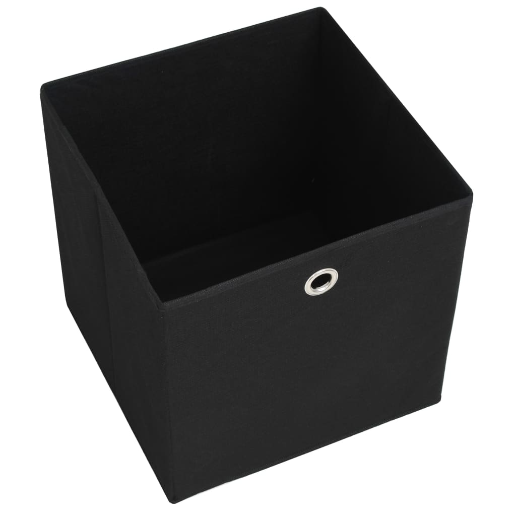 Storage Boxes 4 pcs Non-woven Fabric 32x32x32 cm Black