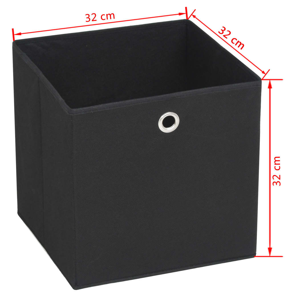 Storage Boxes 10 pcs Non-woven Fabric 32x32x32 cm Black