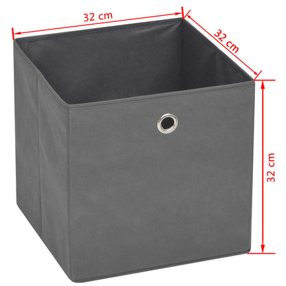 Storage Boxes 4 pcs Non-woven Fabric 32x32x32 cm Grey