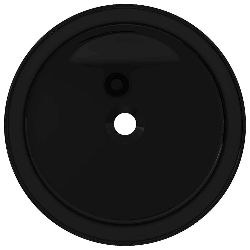 Basin Ceramic Round Black 40x15 cm