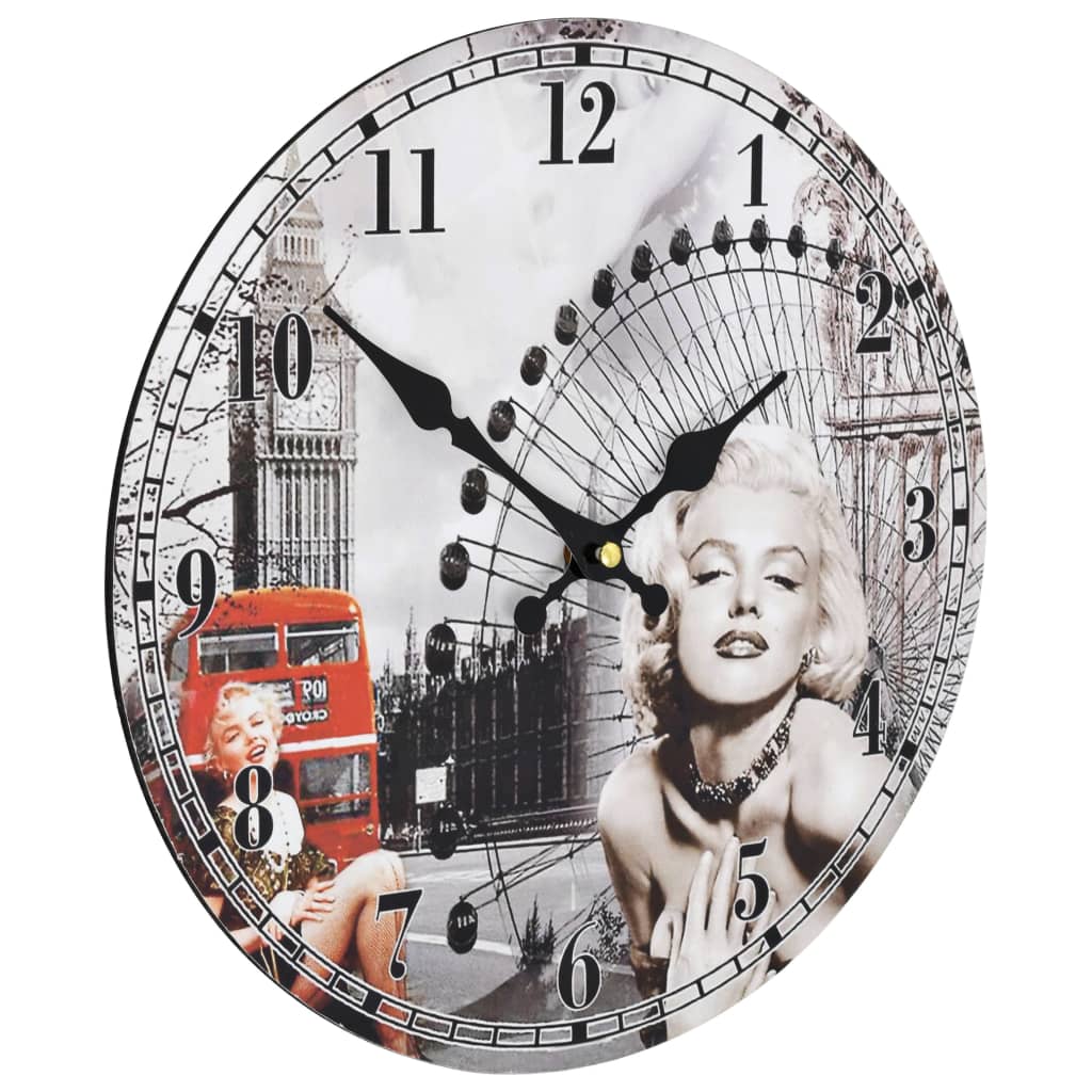 Vintage Wall Clock Marilyn Monroe 30 cm