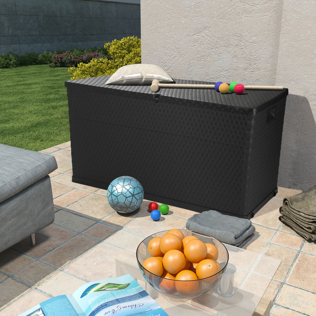 Garden Storage Box Anthracite 120x56x63 cm PP Rattan