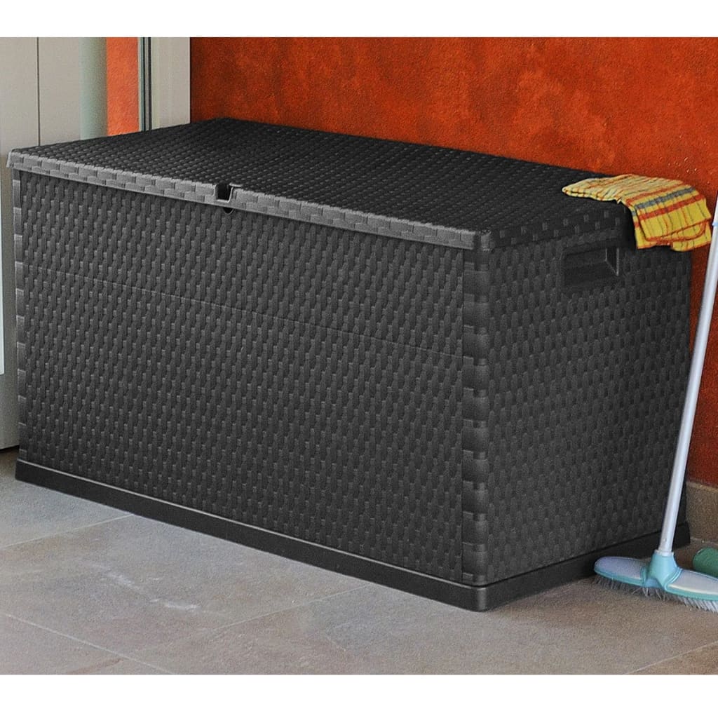 Garden Storage Box Anthracite 120x56x63 cm PP Rattan