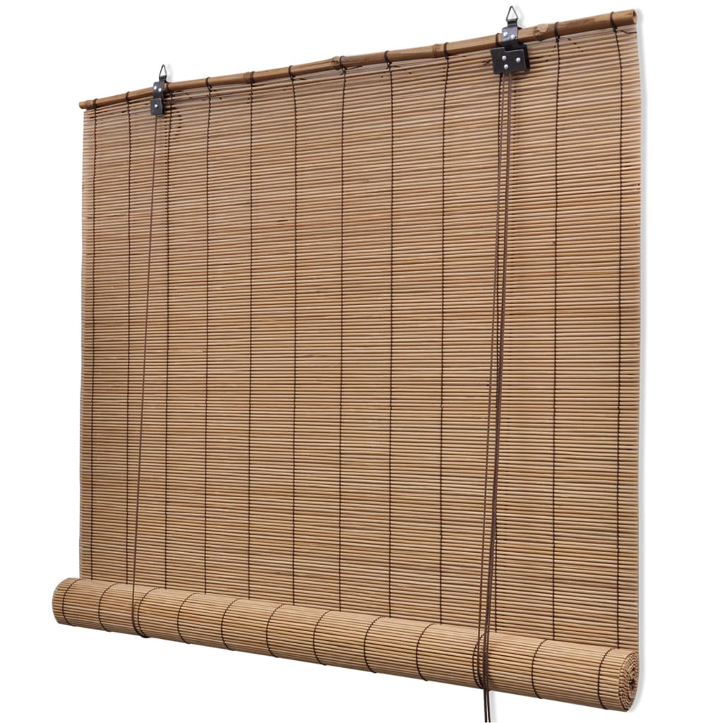 Roller Blind Bamboo 80x220 cm Brown