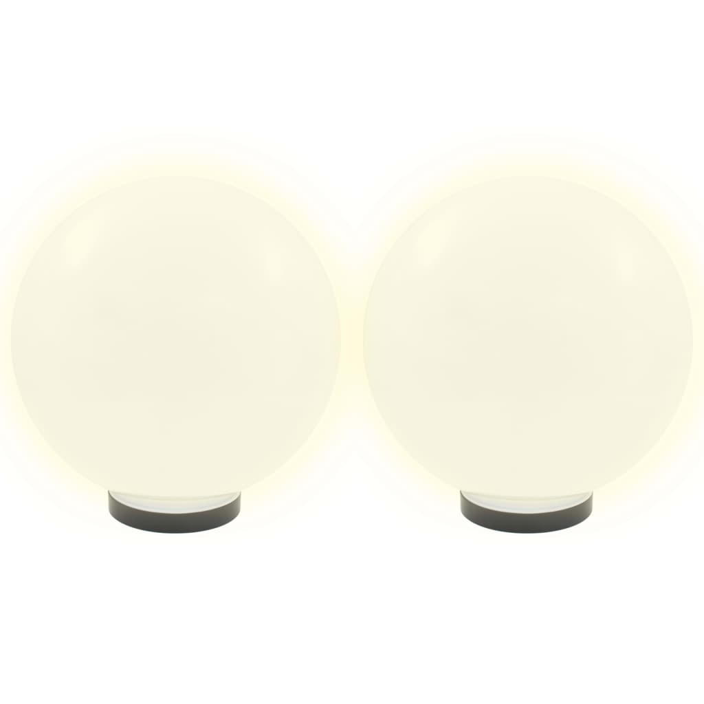 LED Bowl Lamps 2 pcs Spherical 30 cm PMMA