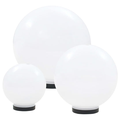 LED Bowl Lamp Set 3 Pieces Spherical 20/30/40 cm PMMA