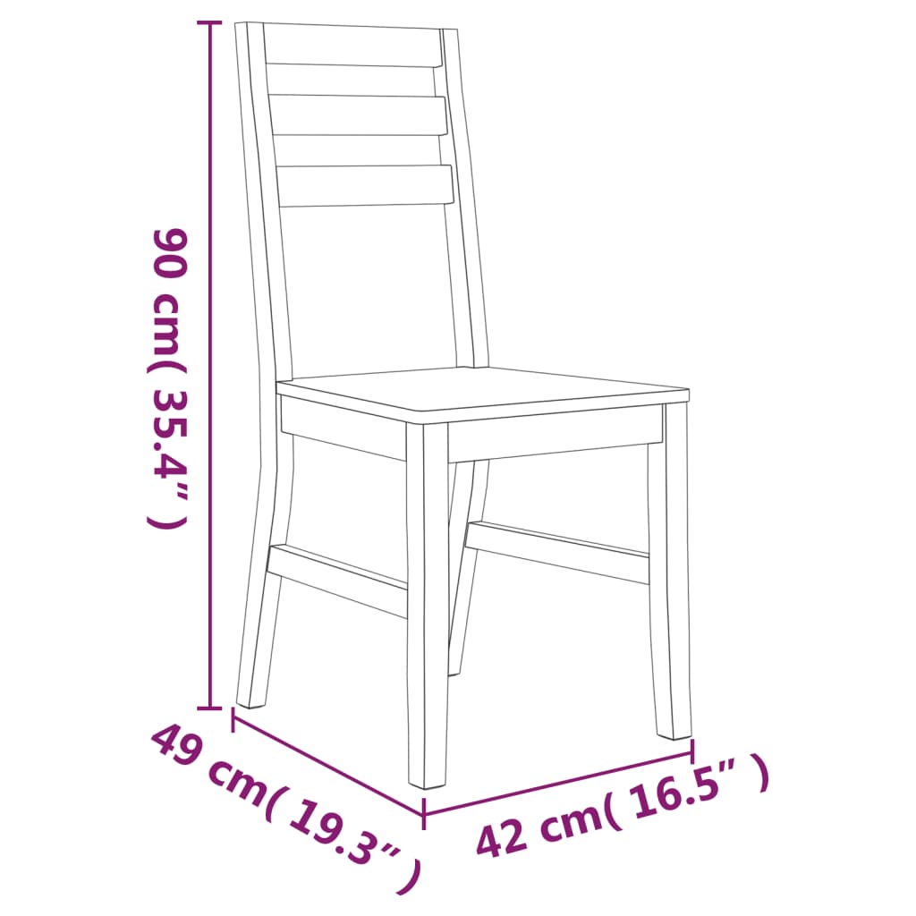 Dining Chairs 4 pcs Solid Acacia Wood