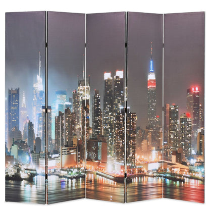 Folding Room Divider 200x170 cm New York by Night