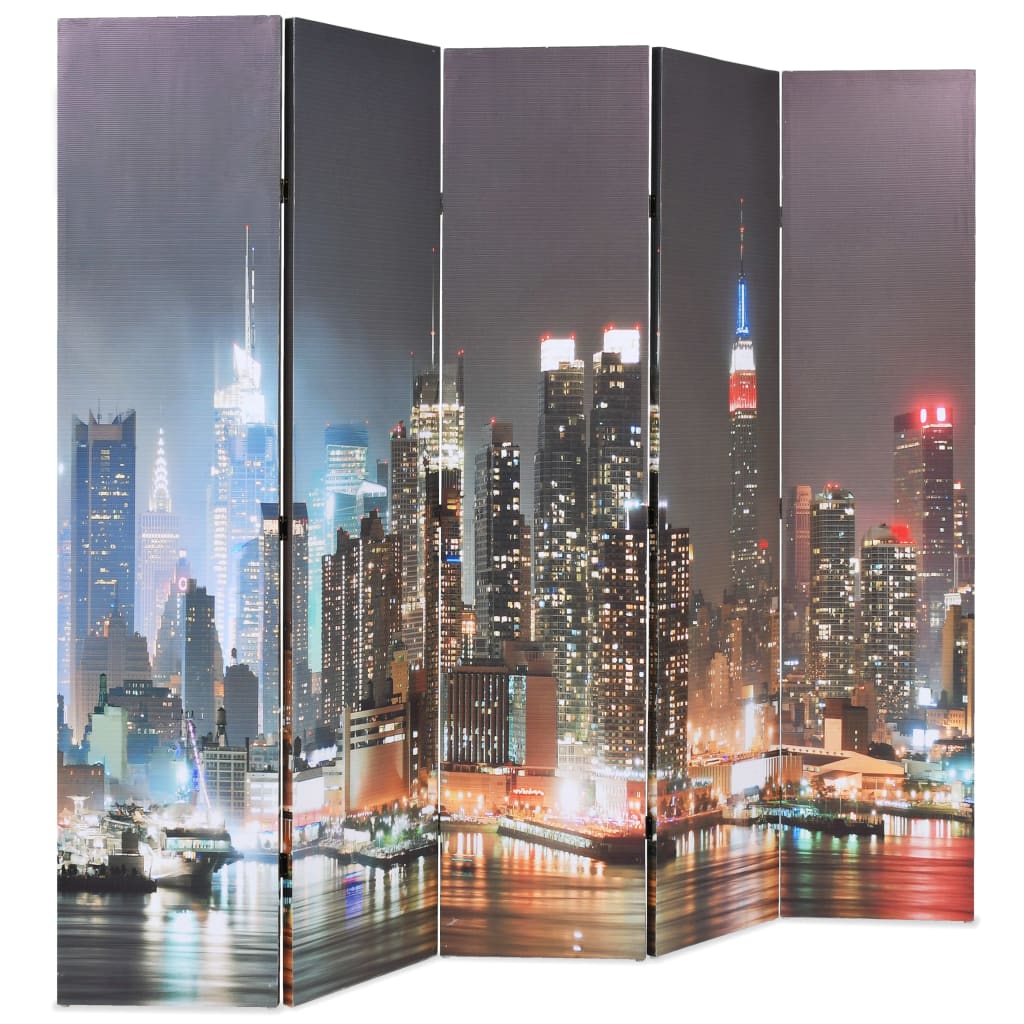 Folding Room Divider 200x170 cm New York by Night