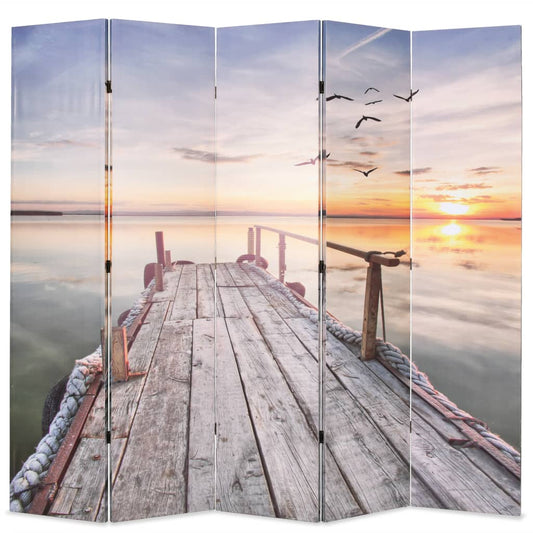 Folding Room Divider 200x170 cm Lake