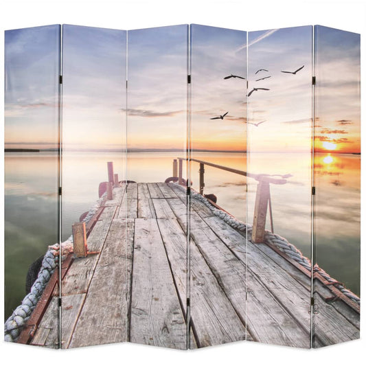 Folding Room Divider 228x170 cm Lake