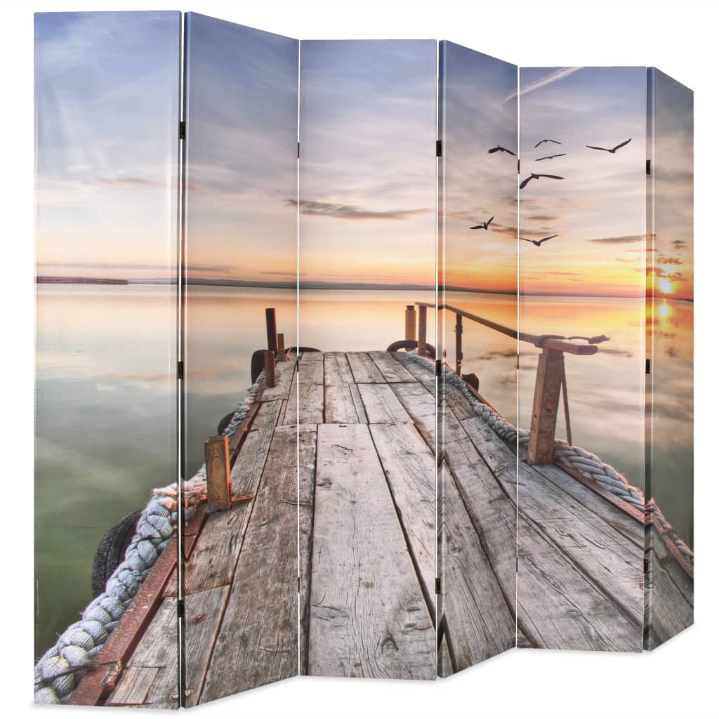 Folding Room Divider 228x170 cm Lake