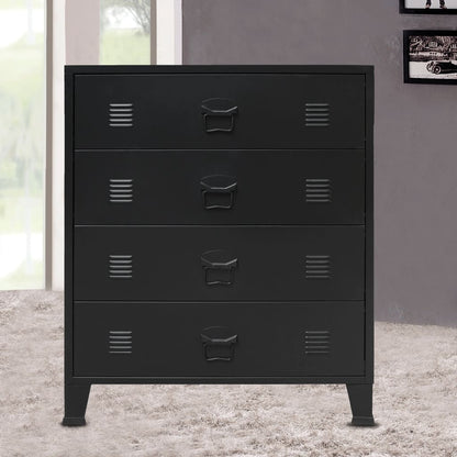 Chest of Drawers Metal Industrial Style 78x40x93 cm Black