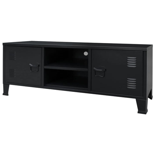 TV Cabinet Metal Industrial Style 120x35x48 cm Black