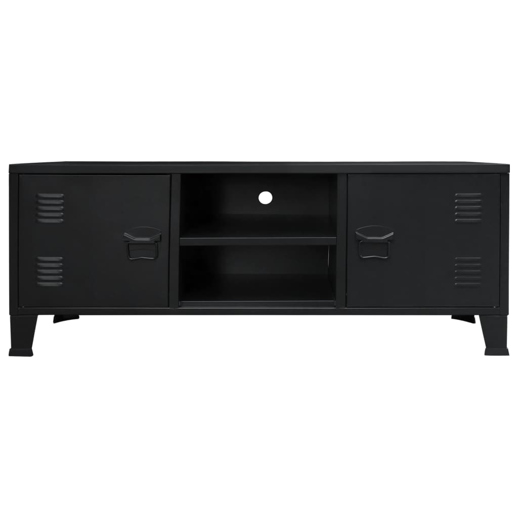 TV Cabinet Metal Industrial Style 120x35x48 cm Black