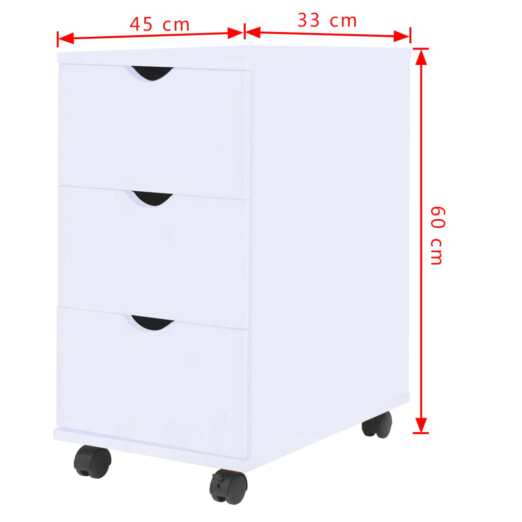 Drawer Unit 45x33x60 cm White