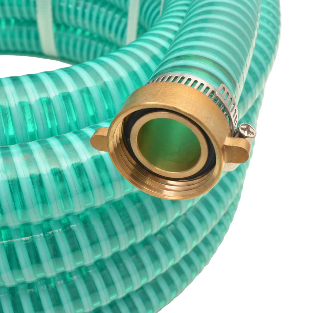 Suction Hose with Brass Connectors 10 m 25 mm Green