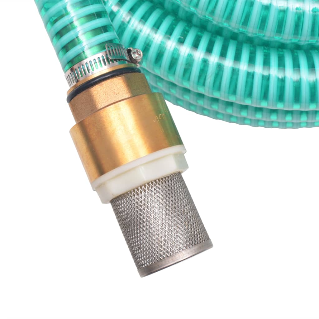 Suction Hose with Brass Connectors 10 m 25 mm Green