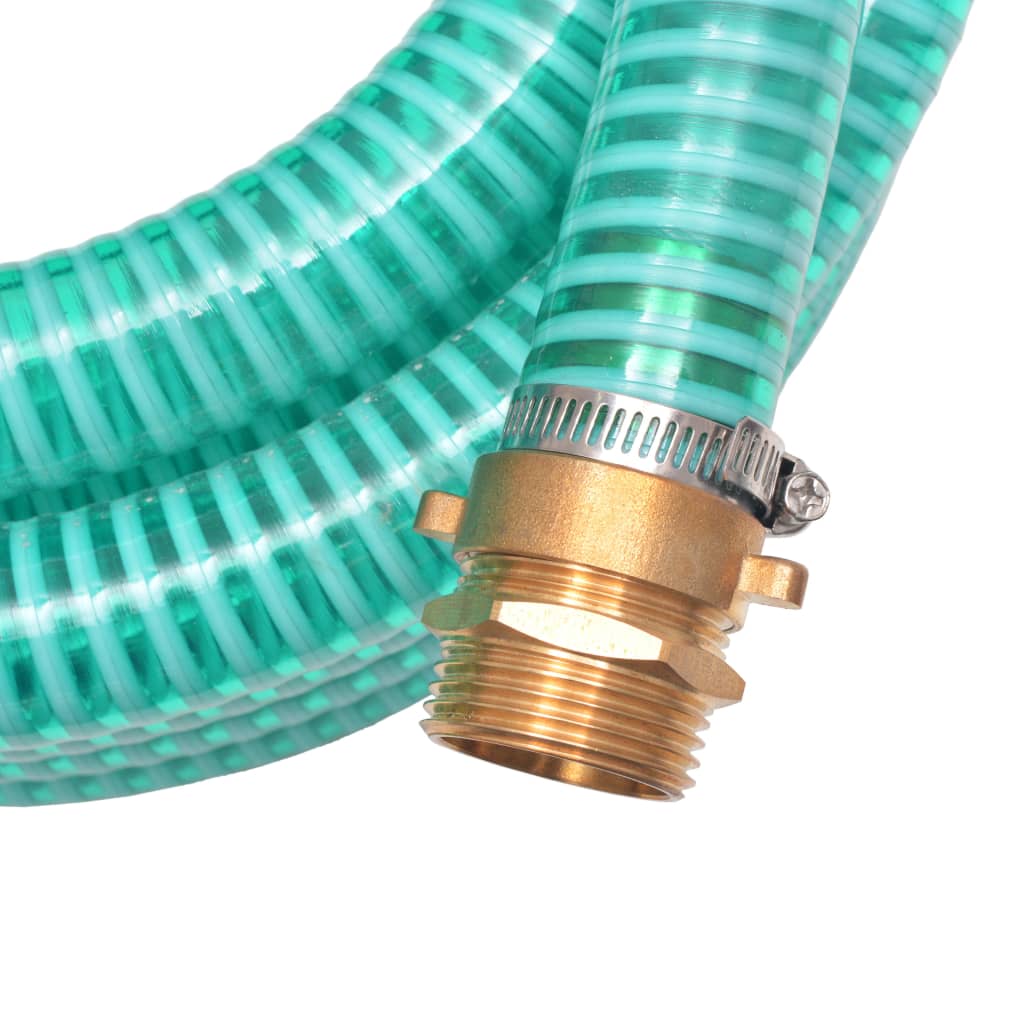 Suction Hose with Brass Connectors 10 m 25 mm Green