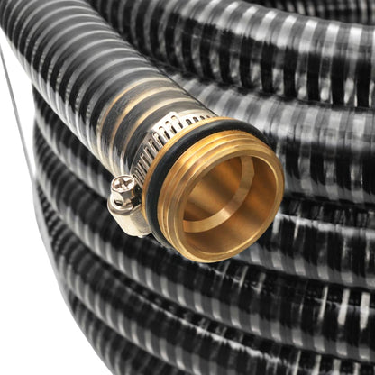 Suction Hose with Brass Connectors 4 m 25 mm Black