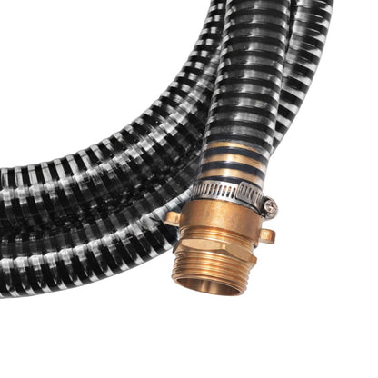 Suction Hose with Brass Connectors 4 m 25 mm Black