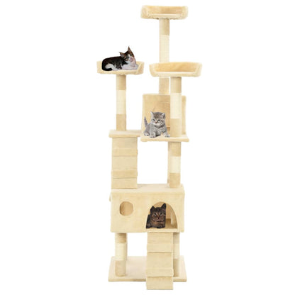 Cat Tree with Sisal Scratching Posts 170 cm Beige