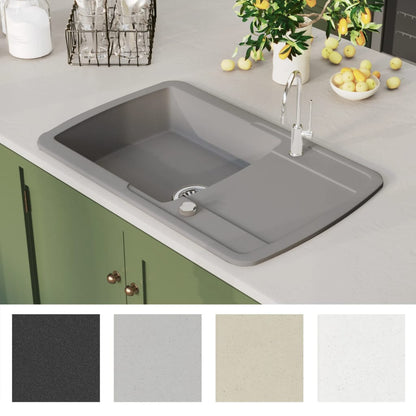 Granite Kitchen Sink Single Basin Grey