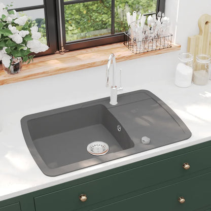 Granite Kitchen Sink Single Basin Grey