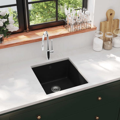 Granite Kitchen Sink Single Basin Black