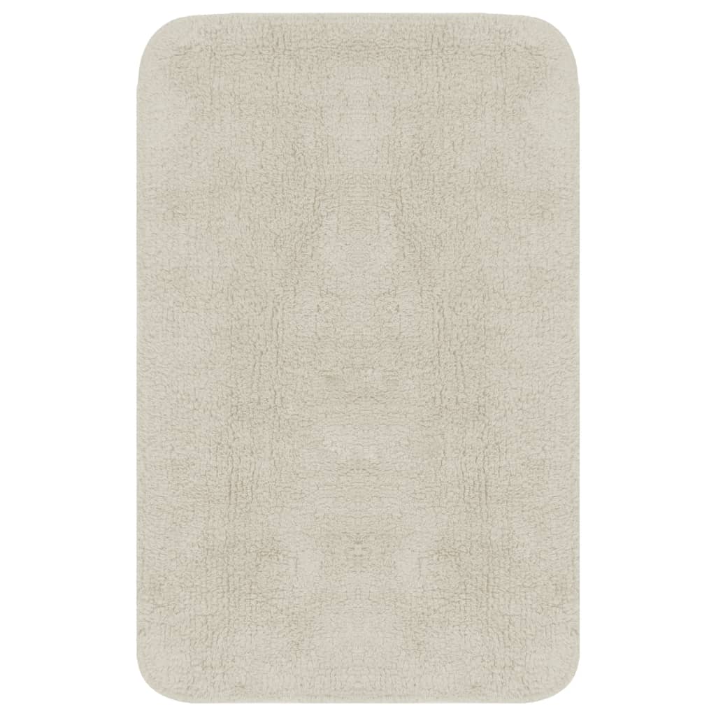 Bathroom Mat Set 2 Pieces Fabric White