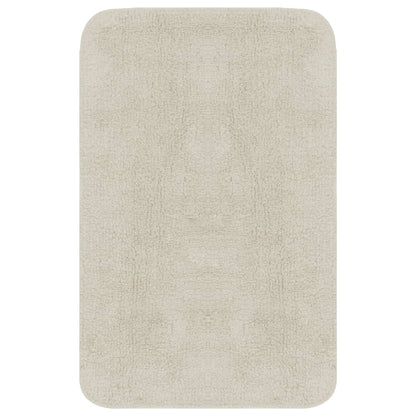 Bathroom Mat Set 2 Pieces Fabric White