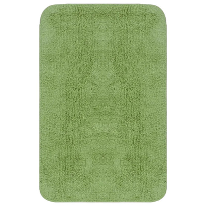 Bathroom Mat Set 2 Pieces Fabric Green