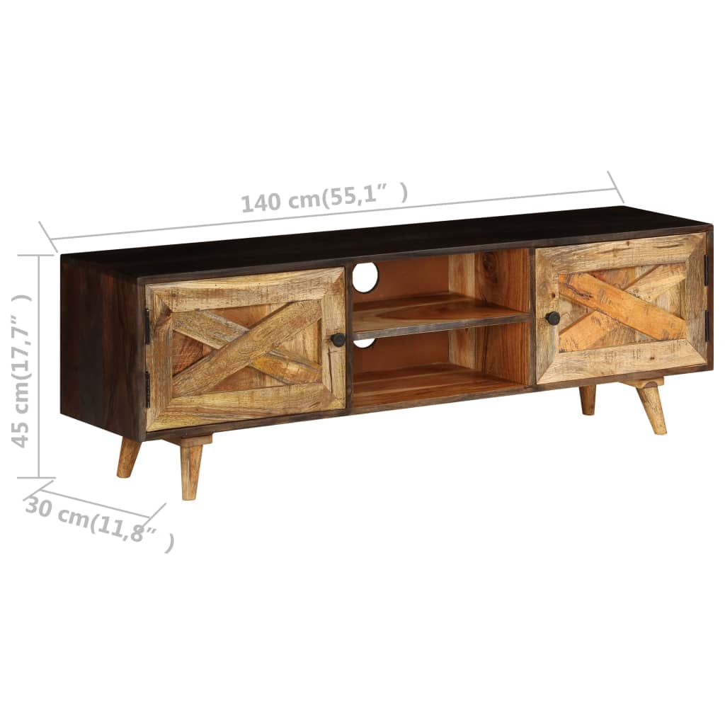 TV Cabinet Solid Mango Wood 140x30x45 cm