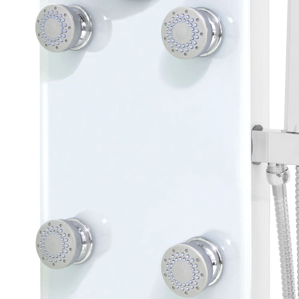 Shower Panel Unit Glass 25x44.6x130 cm White