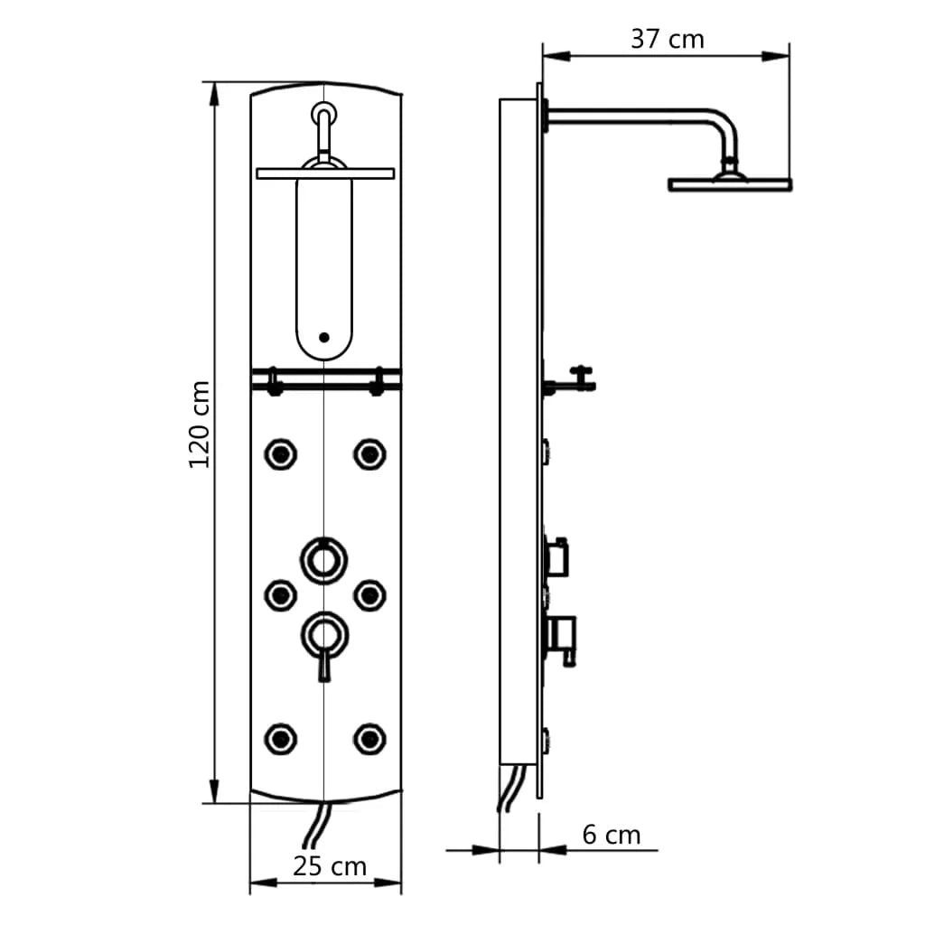 Shower Panel Unit 25x43x120 cm Silver