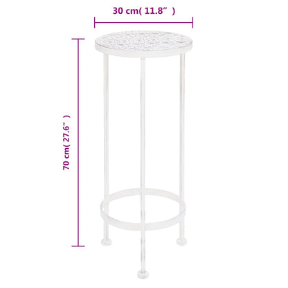 Plant Stand Set 3 Pieces Vintage Style Metal Antique White