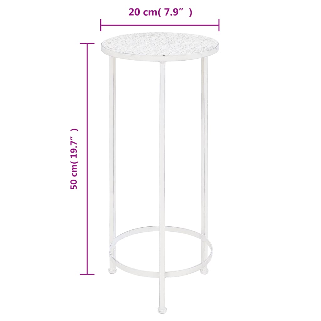 Plant Stand Set 3 Pieces Vintage Style Metal Antique White