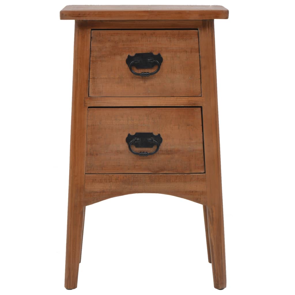 Bedside Cabinet Solid Fir Wood 40x29x68 cm Brown