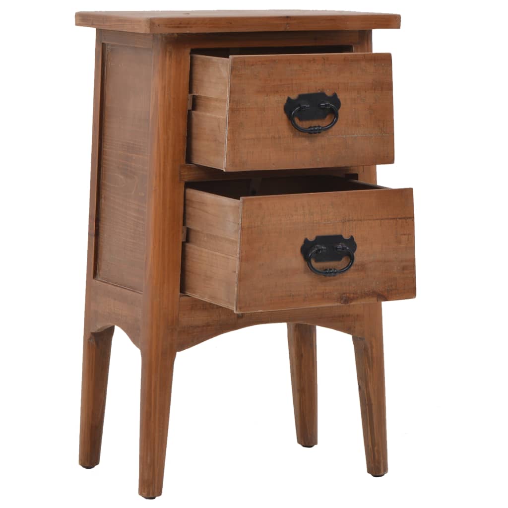 Bedside Cabinet Solid Fir Wood 40x29x68 cm Brown