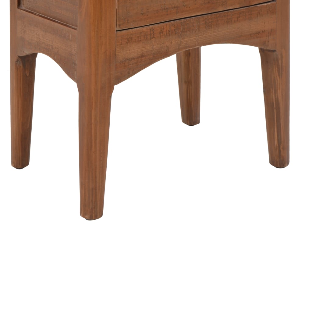 Bedside Cabinet Solid Fir Wood 40x29x68 cm Brown