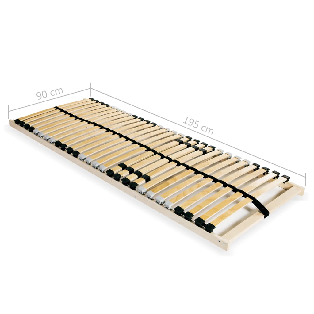 Slatted Bed Base with 28 Slats 7 Zones 90x200 cm