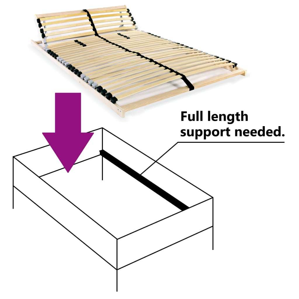 Slatted Bed Base with 28 Slats 7 Zones 120x200 cm