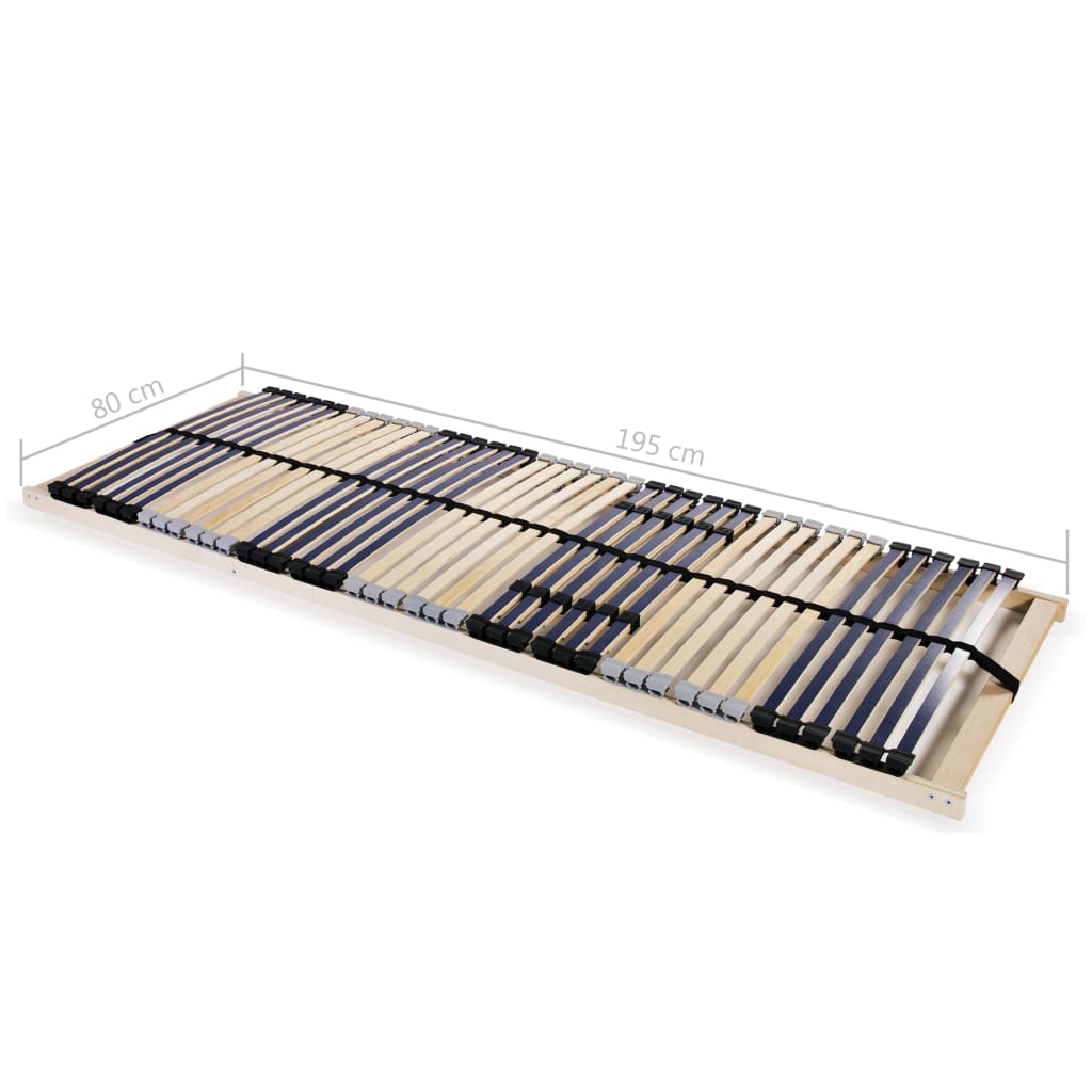 Slatted Bed Base with 42 Slats 7 Zones 80x200 cm