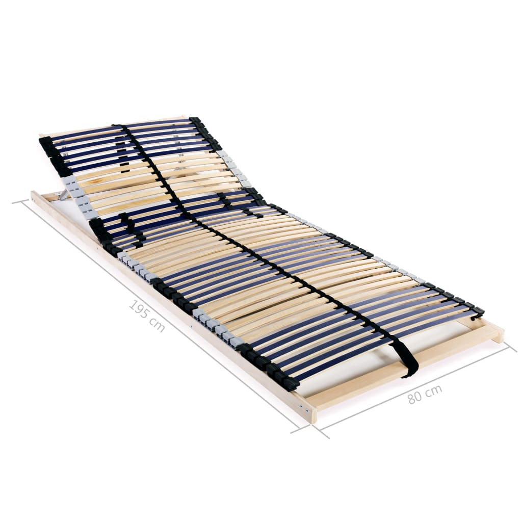 Slatted Bed Base with 42 Slats 7 Zones 80x200 cm