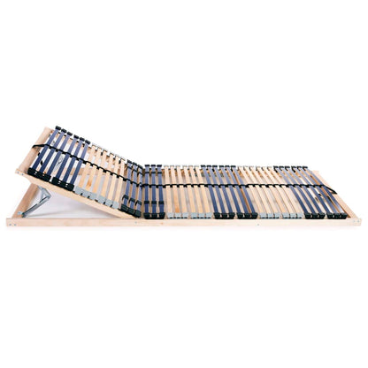 Slatted Bed Base without Mattress with 42 Slats 7 Zones 90x200 cm