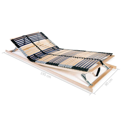 Slatted Bed Base with 42 Slats 7 Zones 90x200 cm