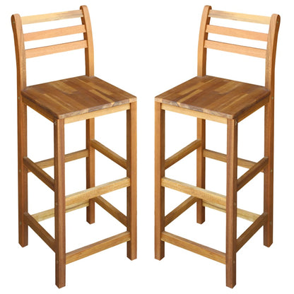 Bar Chairs 2 pcs Solid Acacia Wood