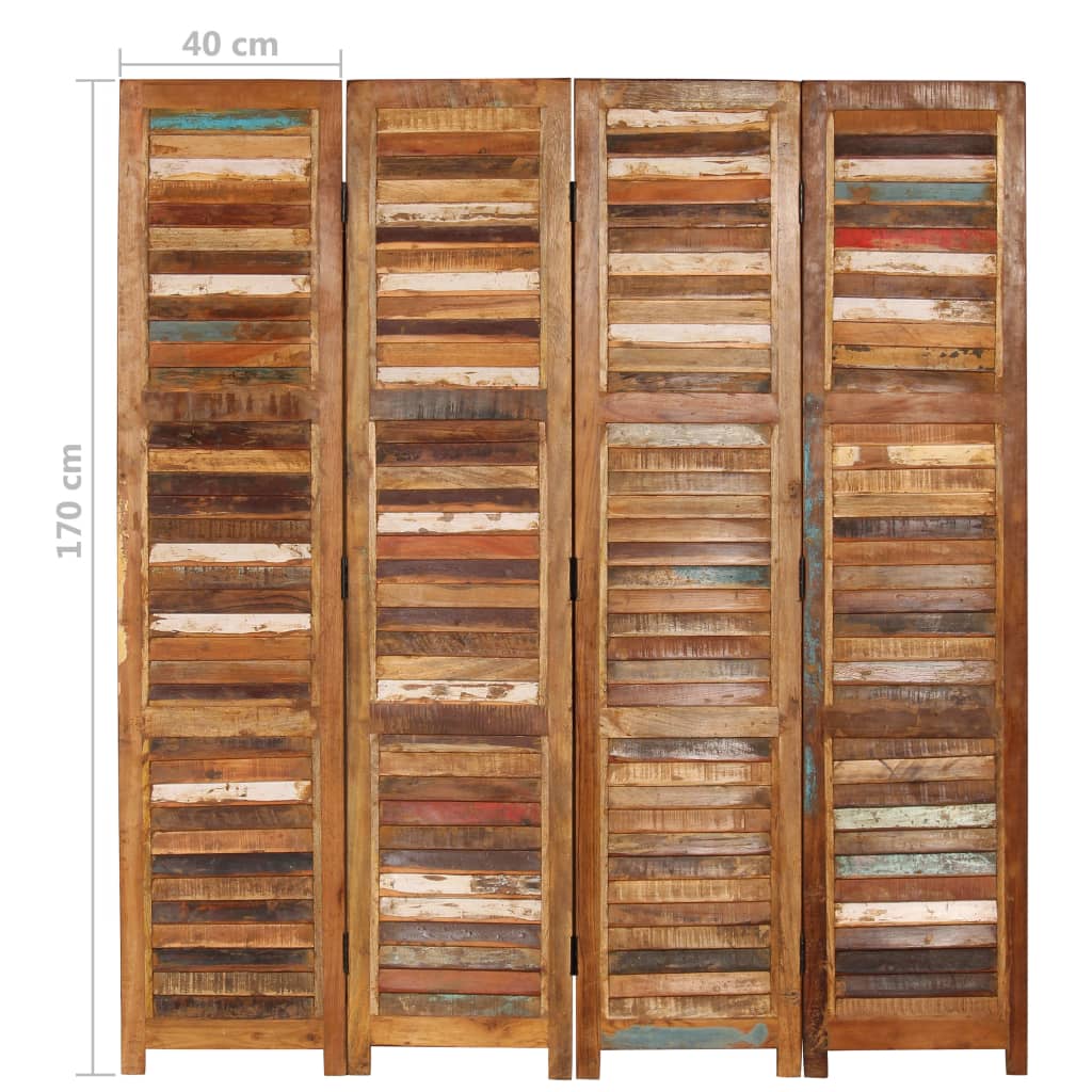 Room Divider Solid Reclaimed Wood 170 cm